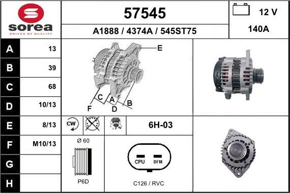 EAI 57545 - Генератор autosila-amz.com