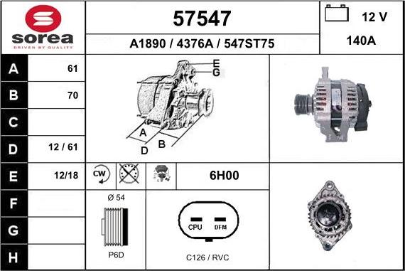 EAI 57547 - Генератор autosila-amz.com