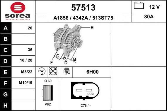 EAI 57513 - Генератор autosila-amz.com