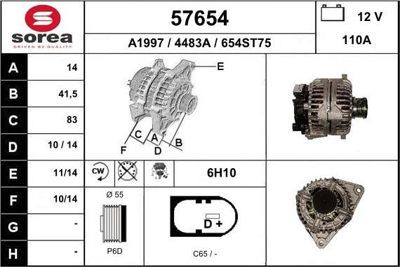 EAI 57654 - Генератор autosila-amz.com