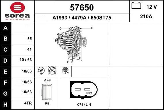 EAI 57650 - Генератор autosila-amz.com