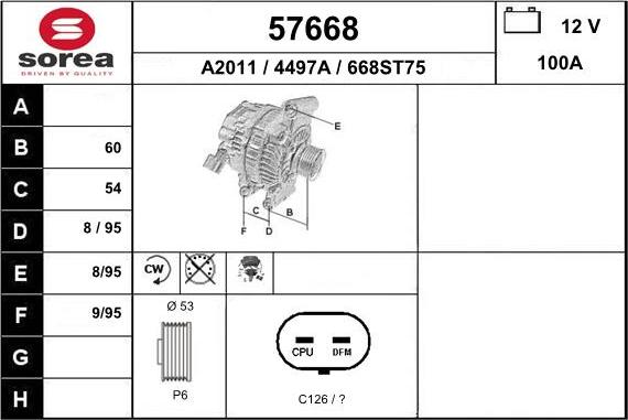 EAI 57668 - Генератор autosila-amz.com