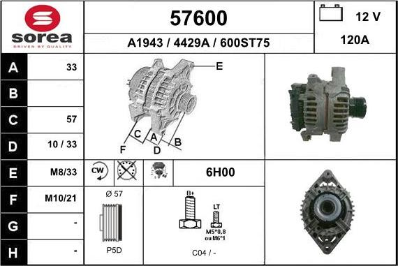 EAI 57600 - Генератор autosila-amz.com