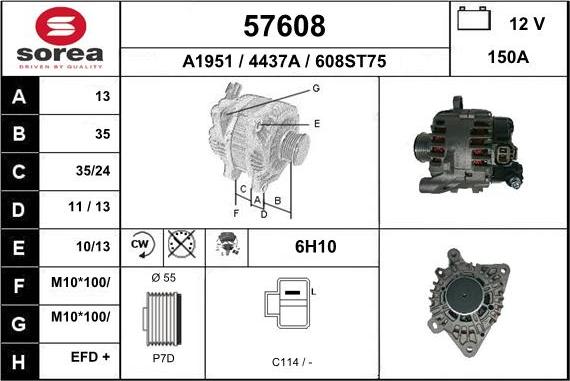 EAI 57608 - Генератор autosila-amz.com