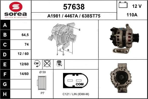 EAI 57638 - Генератор autosila-amz.com