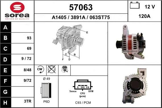 EAI 57063 - Генератор autosila-amz.com