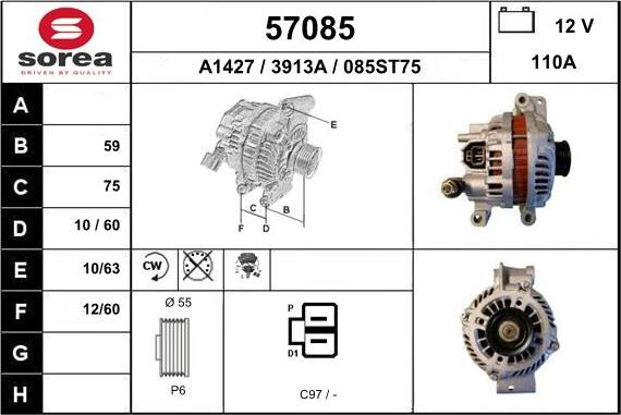 EAI 57085 - Генератор autosila-amz.com