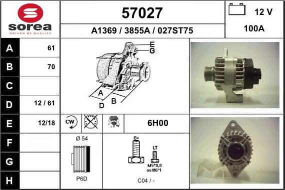 EAI 57027 - Генератор autosila-amz.com