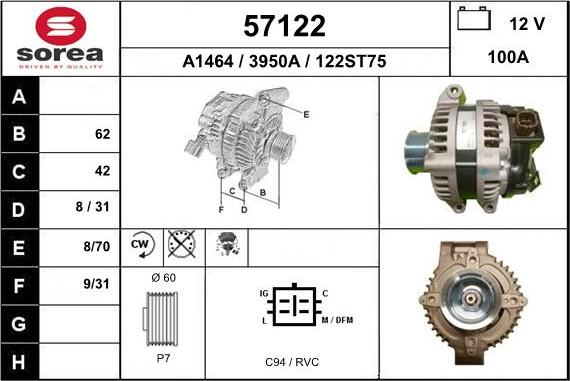 EAI 57122 - Генератор autosila-amz.com