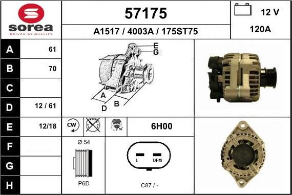 EAI 57175 - Генератор autosila-amz.com