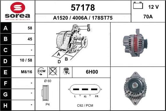 EAI 57178 - Генератор autosila-amz.com