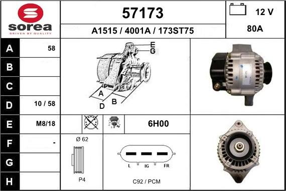 EAI 57173 - Генератор autosila-amz.com