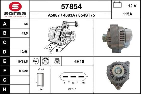 EAI 57854 - Генератор autosila-amz.com