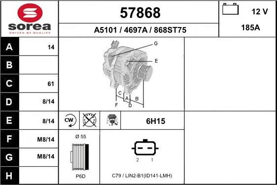 EAI 57868 - Генератор autosila-amz.com