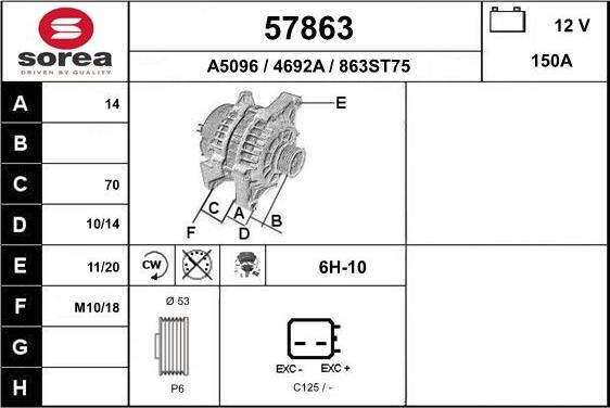 EAI 57863 - Генератор autosila-amz.com