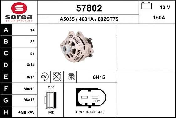 EAI 57802 - Генератор autosila-amz.com