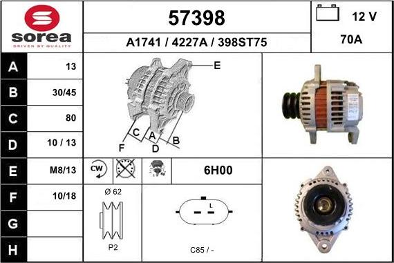 EAI 57398 - Генератор autosila-amz.com