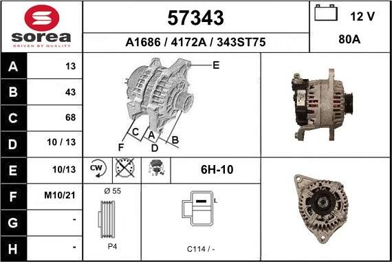 EAI 57343 - Генератор autosila-amz.com