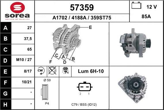 EAI 57359 - Генератор autosila-amz.com