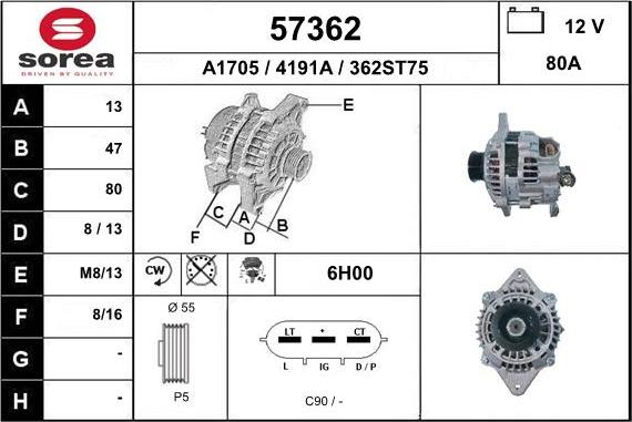 EAI 57362 - Генератор autosila-amz.com