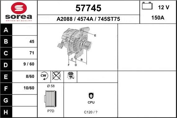 EAI 57745 - Генератор autosila-amz.com