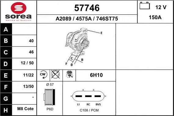 EAI 57746 - Генератор autosila-amz.com