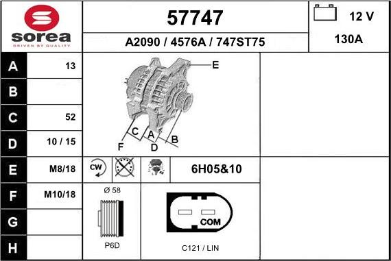 EAI 57747 - Генератор autosila-amz.com