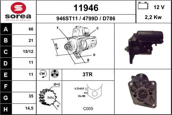 EAI 11946 - Стартер autosila-amz.com