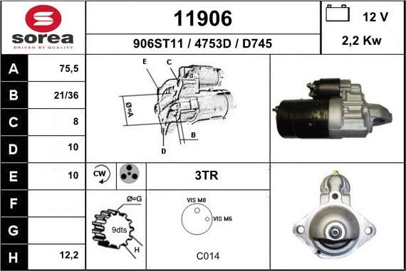 EAI 11906 - Стартер autosila-amz.com