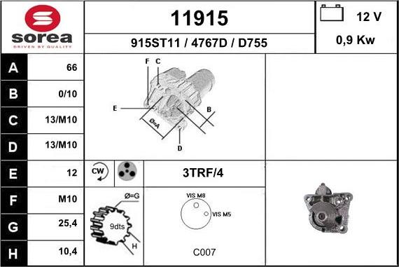 EAI 11915 - Стартер autosila-amz.com