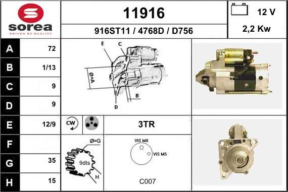 EAI 11916 - Стартер autosila-amz.com