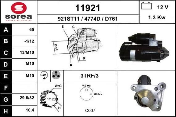 EAI 11921 - Стартер autosila-amz.com