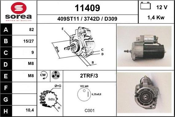 EAI 11409 - Стартер autosila-amz.com