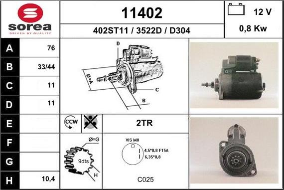 EAI 11402 - Стартер autosila-amz.com