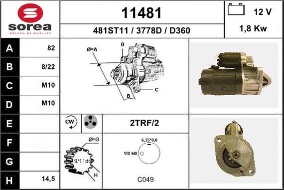 EAI 11481 - Стартер autosila-amz.com