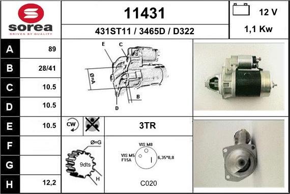 EAI 11431 - Стартер autosila-amz.com