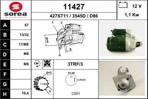 EAI 11427 - Стартер autosila-amz.com