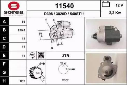 EAI 11540 - Стартер autosila-amz.com