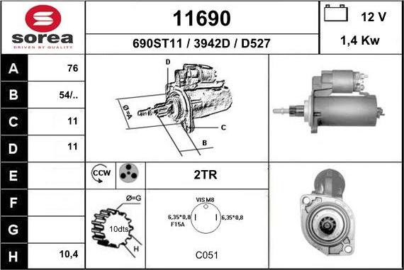 EAI 11690 - Стартер autosila-amz.com