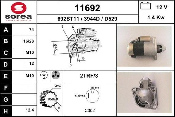 EAI 11692 - Стартер autosila-amz.com