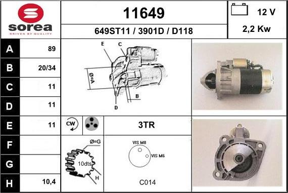 EAI 11649 - Стартер autosila-amz.com