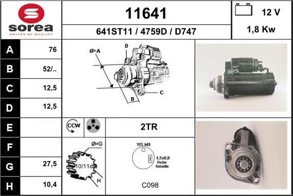 EAI 11641 - Стартер autosila-amz.com