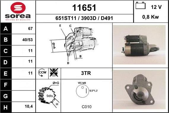 EAI 11651 - Стартер autosila-amz.com