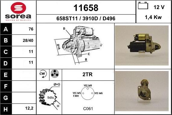 EAI 11658 - Стартер autosila-amz.com