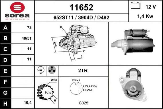 EAI 11652 - Стартер autosila-amz.com