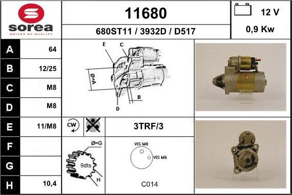 EAI 11680 - Стартер autosila-amz.com