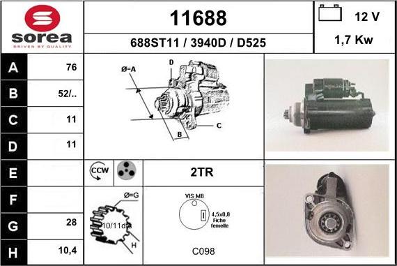 EAI 11688 - Стартер autosila-amz.com