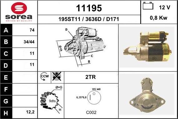 EAI 11195 - Стартер autosila-amz.com