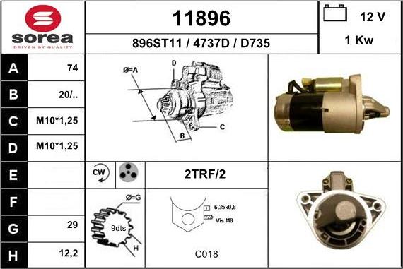 EAI 11896 - Стартер autosila-amz.com