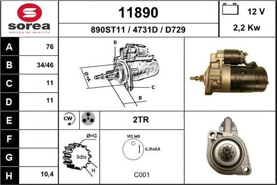 EAI 11890 - Стартер autosila-amz.com